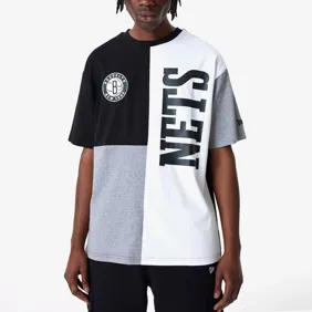 Brooklyn Nets Nba Cut And Sew Oversized T-Shirt
