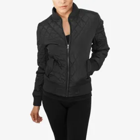 Ladies Diamond Quilt Nylon Jacket