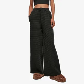 Ladies Quilte Wide Leg Sweat Pants
