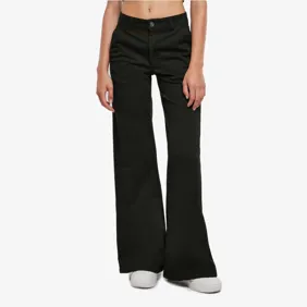 Ladies High Waist Wide Leg Chino Pants