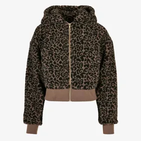 Ladies Short Oversized Aop Sherpa Jacket