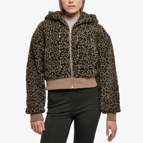 Ladies Short Oversized Aop Sherpa Jacket
