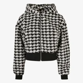 Ladies Short Oversized Aop Sherpa Jacket