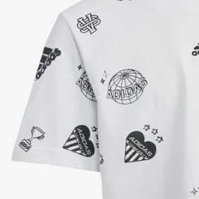 Brand Love Allover Print Crop Tee Kids