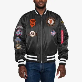 San Francisco Giants X Alpha Industries Navy Bomber Jacket