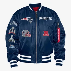 New England Partriots X Alpha Industries Reversible Bomber Jacket