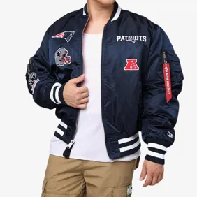 New England Partriots X Alpha Industries Reversible Bomber Jacket