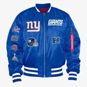 New York Giants X Alpha X Ma-1 Bomber Jacket