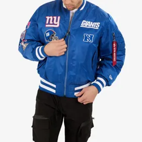 New York Giants X Alpha X Ma-1 Bomber Jacket