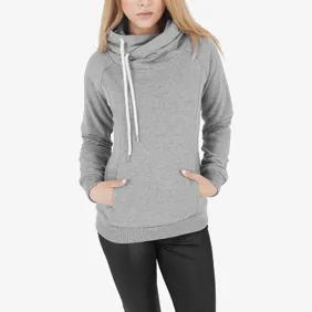 Ladies Ragian High Neck Hoody