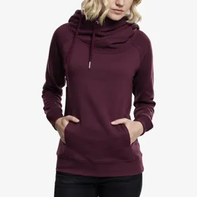 Ladies Ragian High Neck Hoody