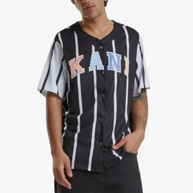 Serif Striped Block Baseball Shirt