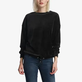 Ladies Oversized Velvet Crew
