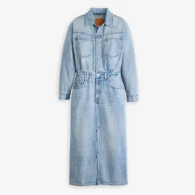 Denim Midi Shirt Dress