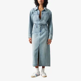 Denim Midi Shirt Dress