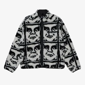 Repeated Icon Sherpa Jacket