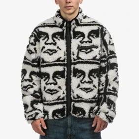Repeated Icon Sherpa Jacket