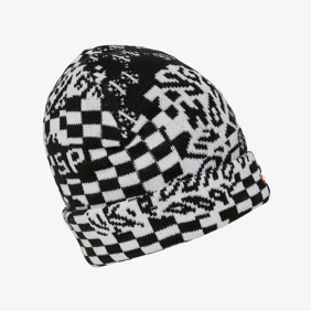 Black And White Warp Check Beanie