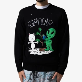 Alien Nerm Christmas Light Up Knit Sweater