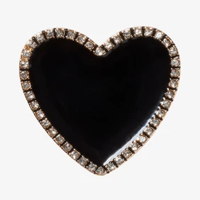 Jibbitz Black Heart With Gold Outline