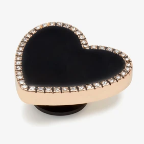 Jibbitz Black Heart With Gold Outline