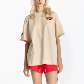 Teddy Bear Flock Patch Oversized Tee