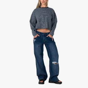 17 Degrees Stripe L/s Oversize Tee