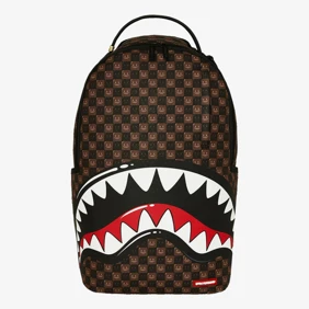 Sharks In Paris Wtf Bubble Brown Check Backpack
