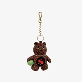 SIP Wtf Bubbly Brown Check Bear Keychain