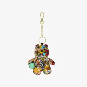 Magazine Collage Bear Keychain