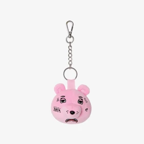 Pink Bear Head Keychain