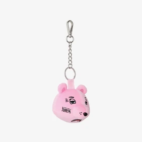 Pink Bear Head Keychain