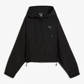 Street Glam Oversized Short Hooded Woven Jacket