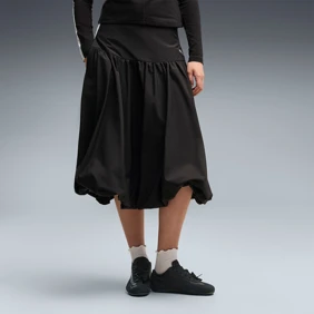 T7 Balloon Woven Midi Skirt