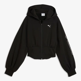Street Glam Bedazzled Fz Balloon Sleeve Hoodie Fl
