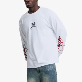 Flying Twin Dragon Long Sleeve Relaxed T-shirt
