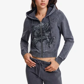 Stay True Fitted Cropped Zip Thru Hoodie