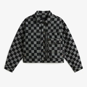Check-5 Checkerboard Denim Trucker Jacket