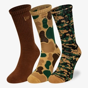 Camo 3 Pack Crew Socks