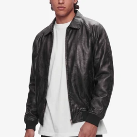 Signature Pu Leather Bomber Jacket