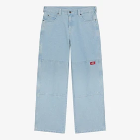Double Knee Loose Straight Jeans
