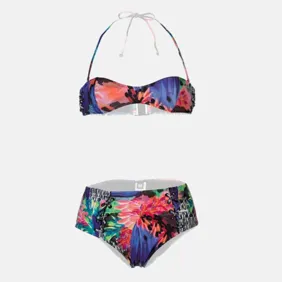 Lace Up Bandeau Bikini Top