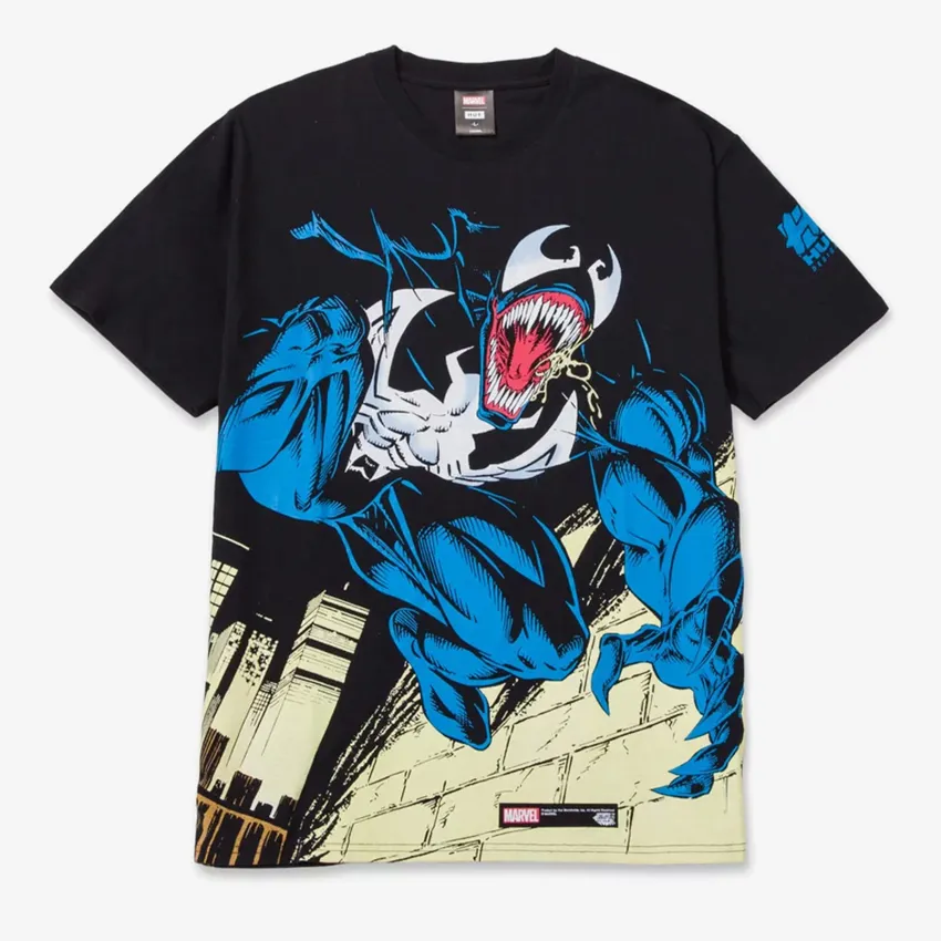 Maglietta Ufficiale Marvel Captain America In Stile Venom - Uomo, Colore Nero, Taglia M - 100% Cotone - 5