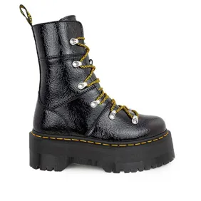 Ghilana Max Distressed Patent Leather Platform Boots