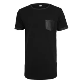 Long Shaped Leather Imitation Tee