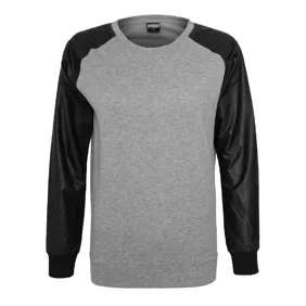 Ladies Leather Imitation Wideneck Crew