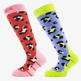 Kids Ski Socks Animal Double Pack