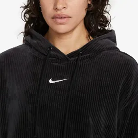 Velour Cropped Pullover Hoodie