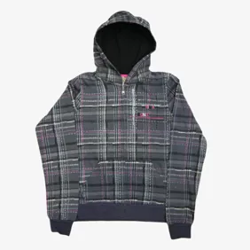Dot Plaid Zip Hoodie