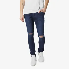 Slim Fit Knee Cut Denim Pants